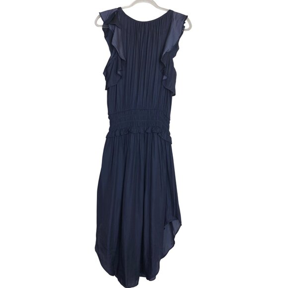 Do + Be Navy Blue Ruffled Sleeveless Midi Dress Size Medium Boho Sexy Western - Picture 1 of 6